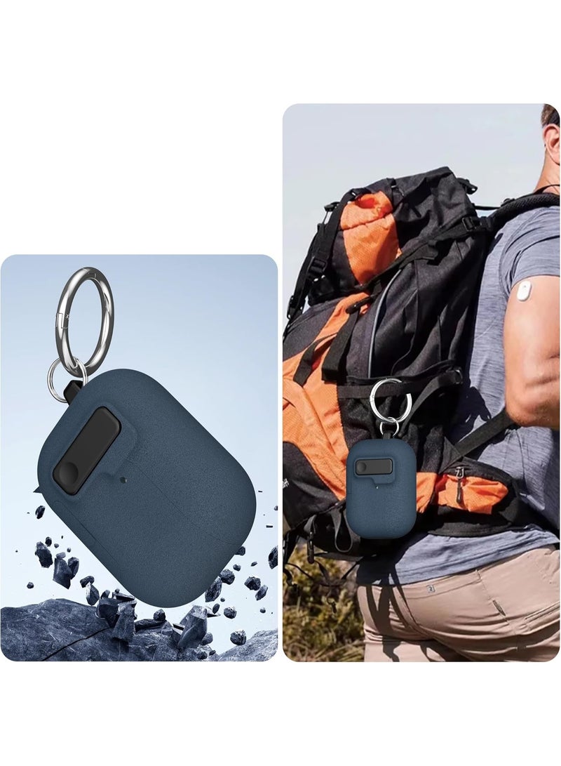 حافظة واقية AirPods Pro من الجيل الثالث تتميز هذه الحافظة بتصميم عصري مزود بقفل مغناطيسي، وتوفر حماية قوية بمستوى عسكري مع آلية قفل آمنة. متوافقة مع حافظة الشحن Apple AirPods من الجيل الثالث (طراز 2025). أزرق - Image 5